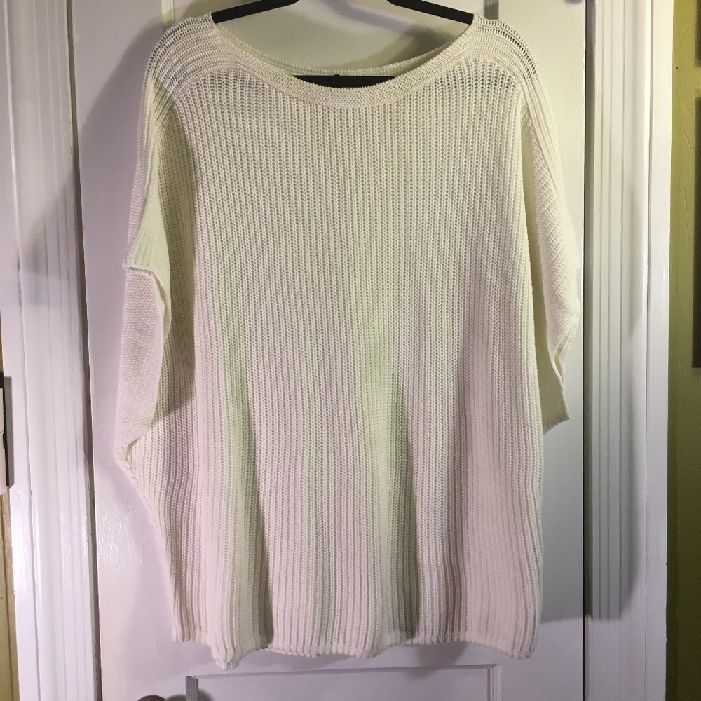 GAP Slouchy Wide-Neck Sweater, White, XL